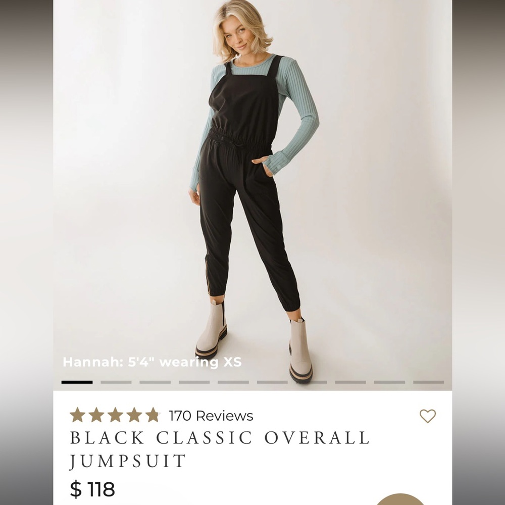 Black Classic Overall Jumpsuit